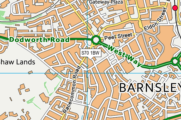 S70 1BW map - OS VectorMap District (Ordnance Survey)