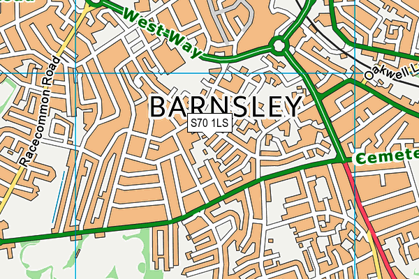 S70 1LS map - OS VectorMap District (Ordnance Survey)