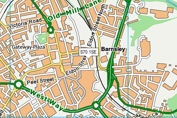 S70 1SE map - OS VectorMap District (Ordnance Survey)