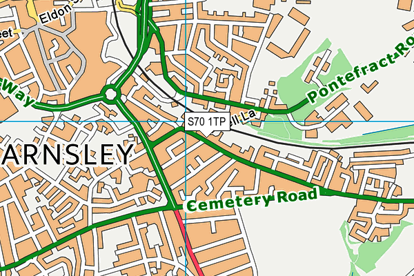 S70 1TP map - OS VectorMap District (Ordnance Survey)