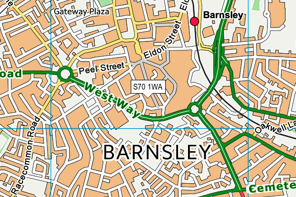 S70 1WA map - OS VectorMap District (Ordnance Survey)