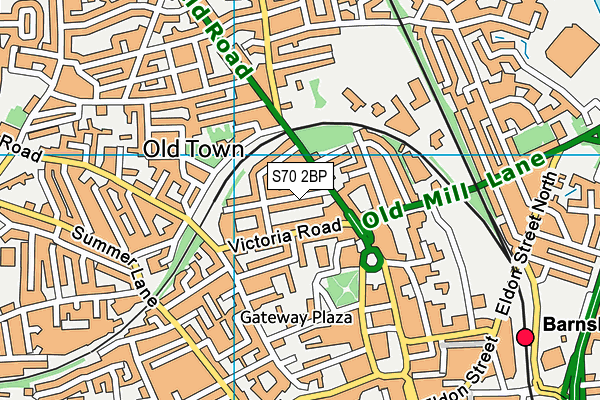 S70 2BP map - OS VectorMap District (Ordnance Survey)