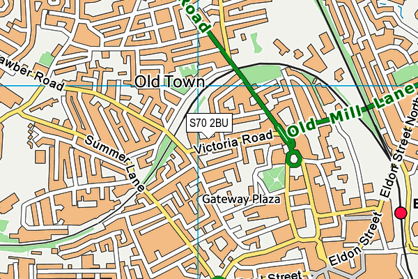 S70 2BU map - OS VectorMap District (Ordnance Survey)