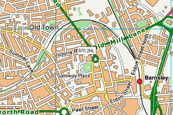 S70 2HL map - OS VectorMap District (Ordnance Survey)