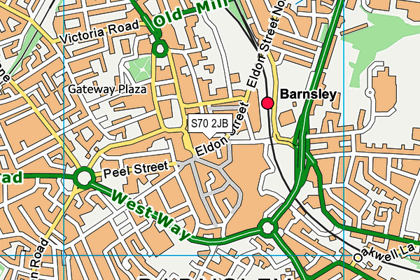 S70 2JB map - OS VectorMap District (Ordnance Survey)