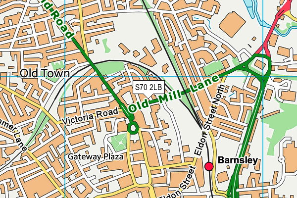 S70 2LB map - OS VectorMap District (Ordnance Survey)