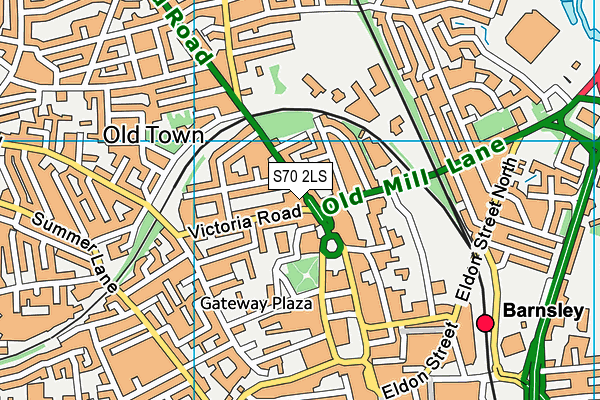 S70 2LS map - OS VectorMap District (Ordnance Survey)