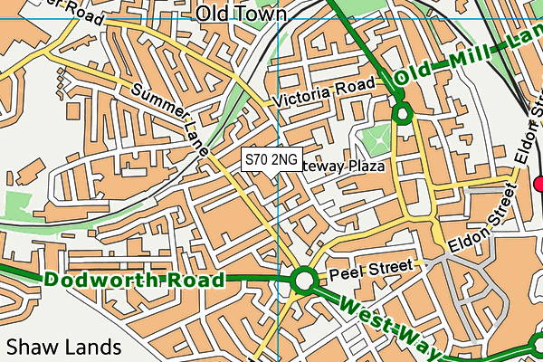 S70 2NG map - OS VectorMap District (Ordnance Survey)