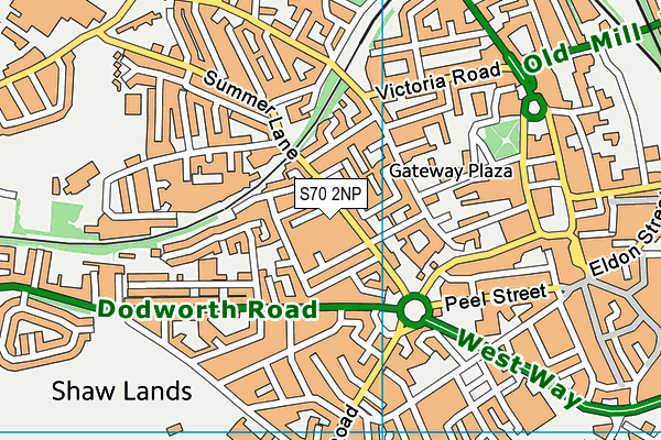 S70 2NP map - OS VectorMap District (Ordnance Survey)