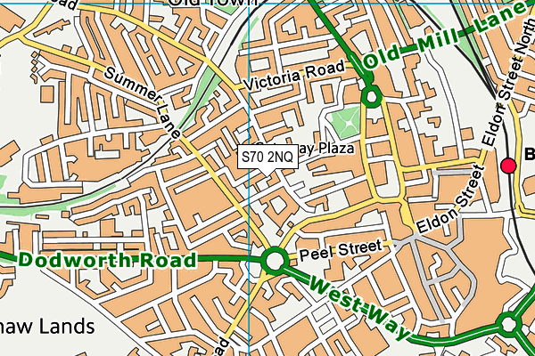 S70 2NQ map - OS VectorMap District (Ordnance Survey)