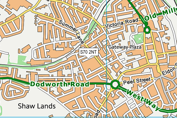 S70 2NT map - OS VectorMap District (Ordnance Survey)