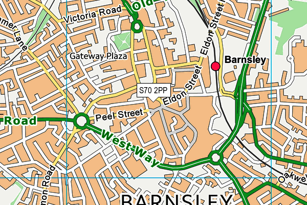 S70 2PP map - OS VectorMap District (Ordnance Survey)