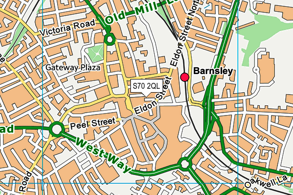 S70 2QL map - OS VectorMap District (Ordnance Survey)