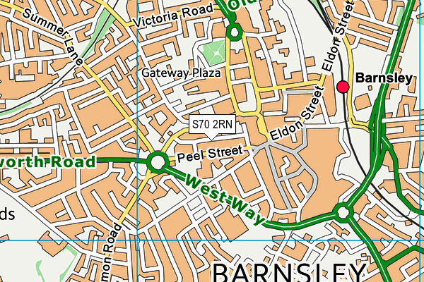 The Gym Group (Barnsley) map (S70 2RN) - OS VectorMap District (Ordnance Survey)