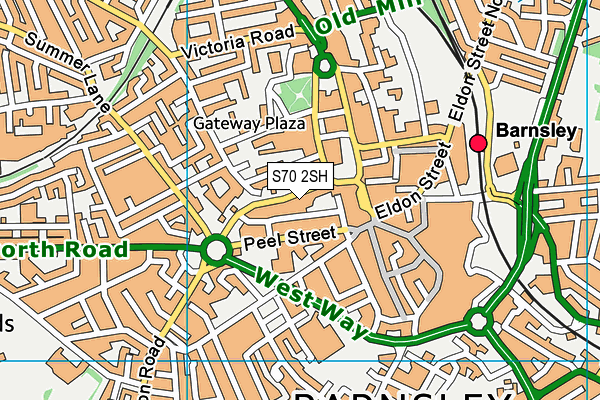 S70 2SH map - OS VectorMap District (Ordnance Survey)