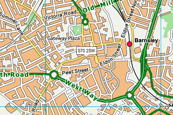 S70 2SW map - OS VectorMap District (Ordnance Survey)