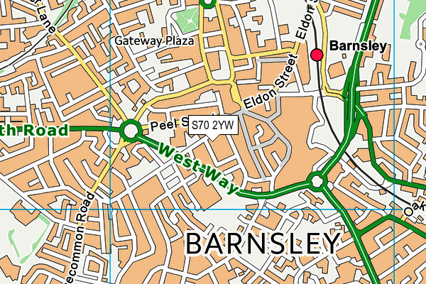 Barnsley College map (S70 2YW) - OS VectorMap District (Ordnance Survey)