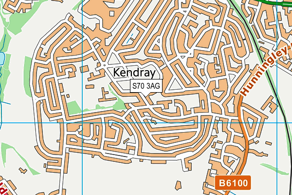 S70 3AG map - OS VectorMap District (Ordnance Survey)