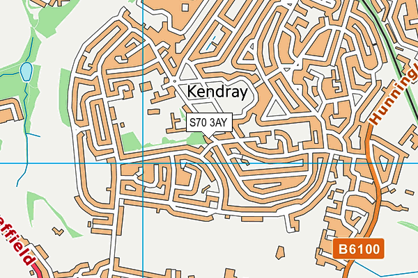 S70 3AY map - OS VectorMap District (Ordnance Survey)
