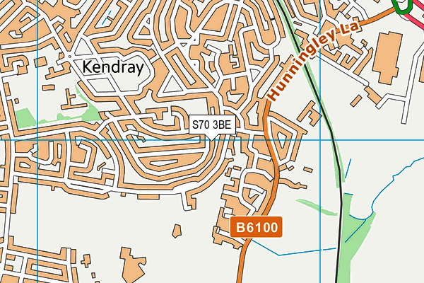 S70 3BE map - OS VectorMap District (Ordnance Survey)