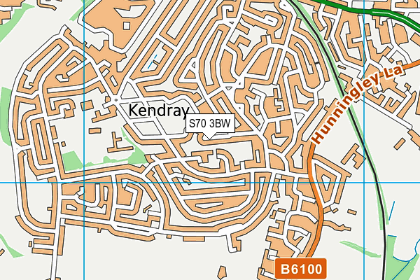S70 3BW map - OS VectorMap District (Ordnance Survey)