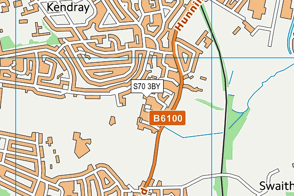 S70 3BY map - OS VectorMap District (Ordnance Survey)