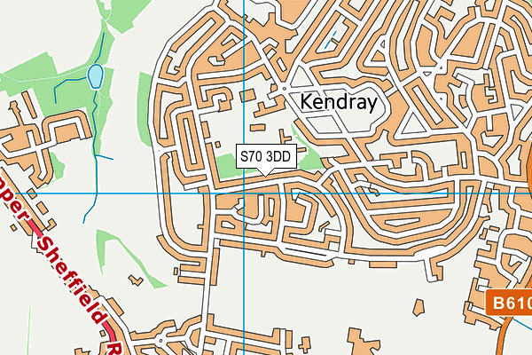 S70 3DD map - OS VectorMap District (Ordnance Survey)