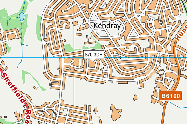 S70 3DH map - OS VectorMap District (Ordnance Survey)