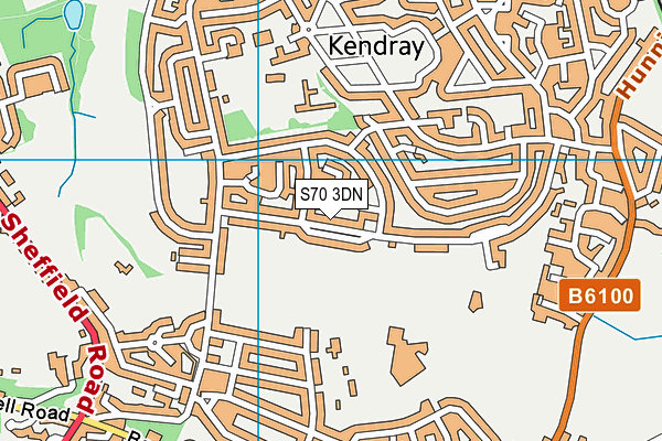 S70 3DN map - OS VectorMap District (Ordnance Survey)