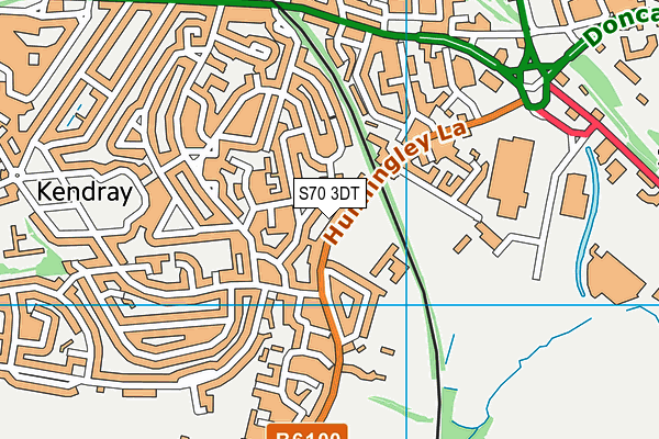 Hunningley Primary School map (S70 3DT) - OS VectorMap District (Ordnance Survey)