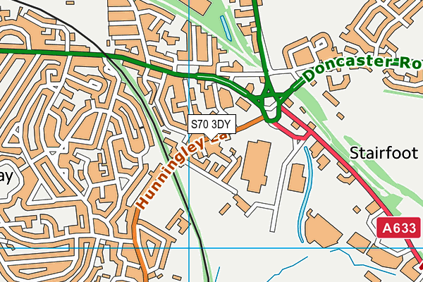 S70 3DY map - OS VectorMap District (Ordnance Survey)