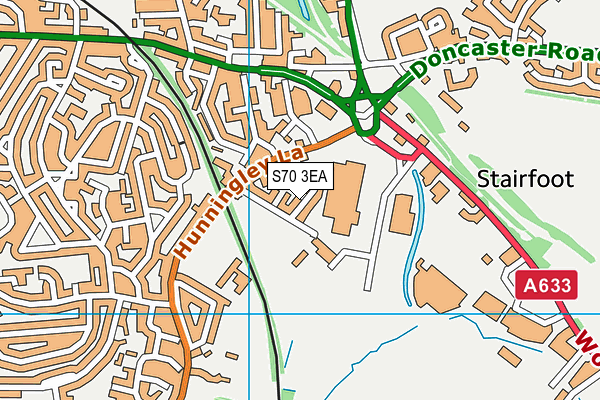 S70 3EA map - OS VectorMap District (Ordnance Survey)