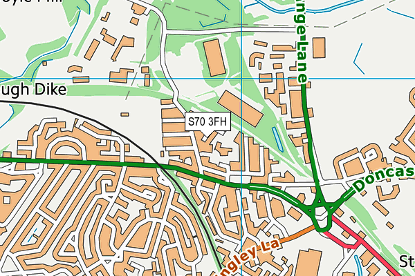 S70 3FH map - OS VectorMap District (Ordnance Survey)
