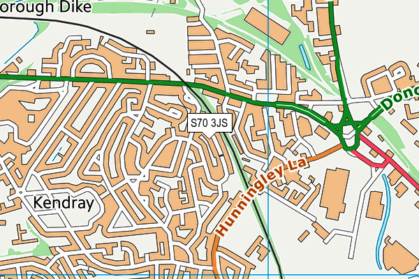S70 3JS map - OS VectorMap District (Ordnance Survey)
