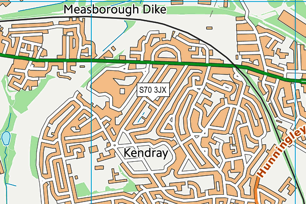 S70 3JX map - OS VectorMap District (Ordnance Survey)
