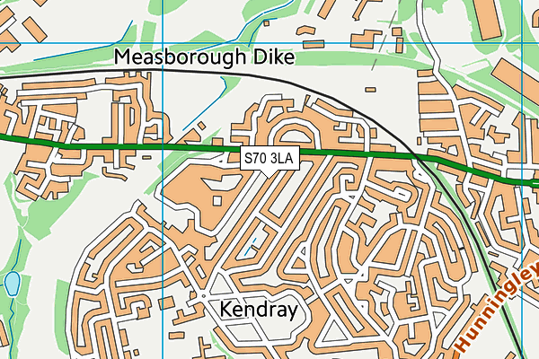 S70 3LA map - OS VectorMap District (Ordnance Survey)