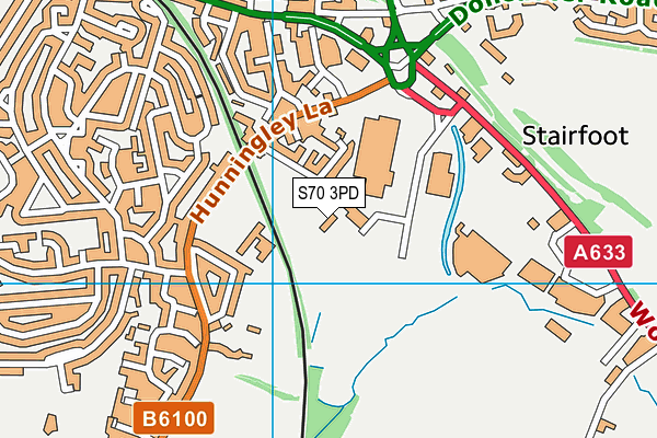 S70 3PD map - OS VectorMap District (Ordnance Survey)