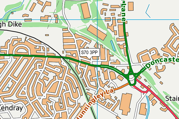 S70 3PP map - OS VectorMap District (Ordnance Survey)