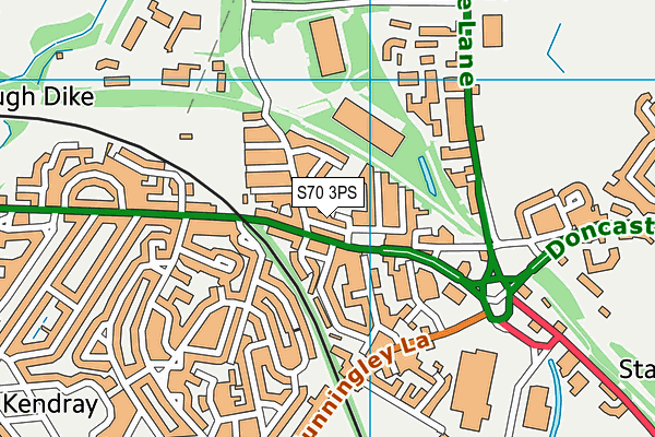 S70 3PS map - OS VectorMap District (Ordnance Survey)