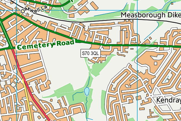 S70 3QL map - OS VectorMap District (Ordnance Survey)