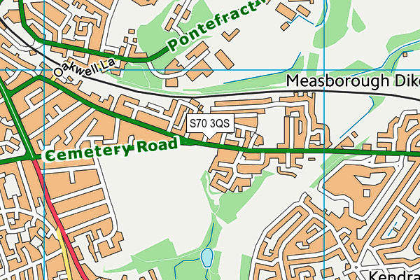 S70 3QS map - OS VectorMap District (Ordnance Survey)
