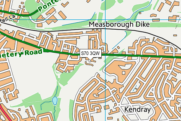 S70 3QW map - OS VectorMap District (Ordnance Survey)