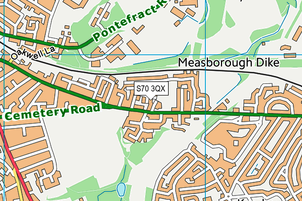 S70 3QX map - OS VectorMap District (Ordnance Survey)