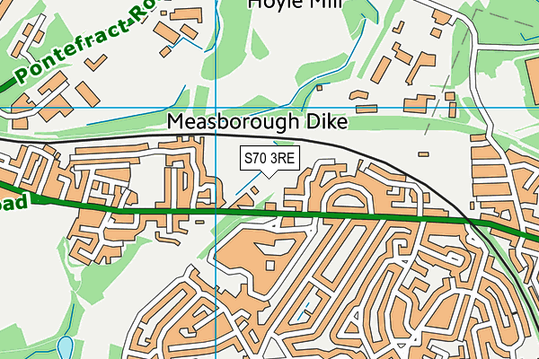 S70 3RE map - OS VectorMap District (Ordnance Survey)