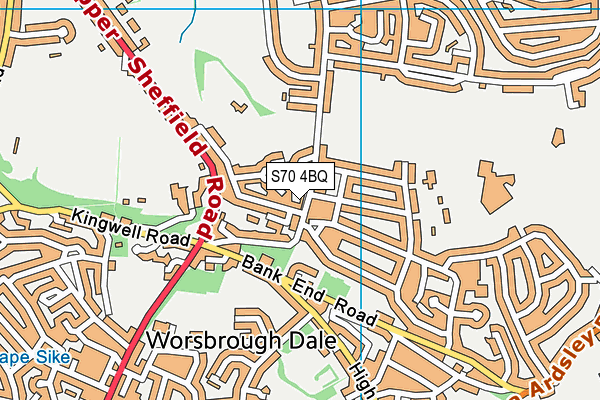 S70 4BQ map - OS VectorMap District (Ordnance Survey)