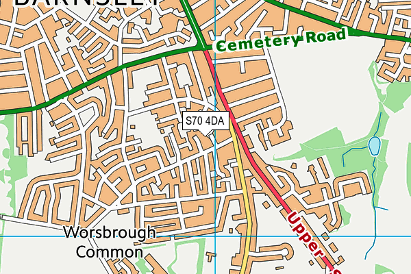 S70 4DA map - OS VectorMap District (Ordnance Survey)