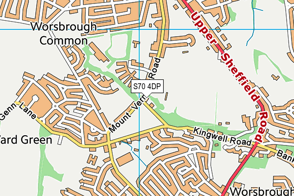 S70 4DP map - OS VectorMap District (Ordnance Survey)