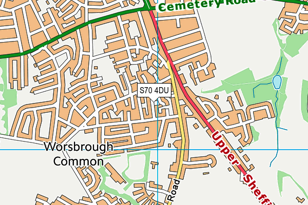 S70 4DU map - OS VectorMap District (Ordnance Survey)