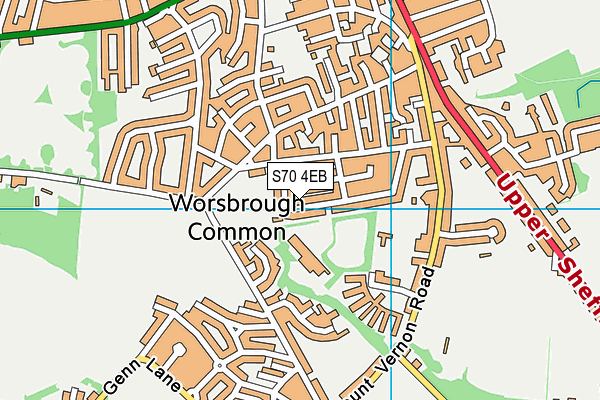 Worsbrough Common Primary School map (S70 4EB) - OS VectorMap District (Ordnance Survey)