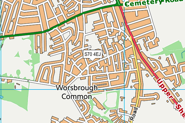 S70 4EJ map - OS VectorMap District (Ordnance Survey)